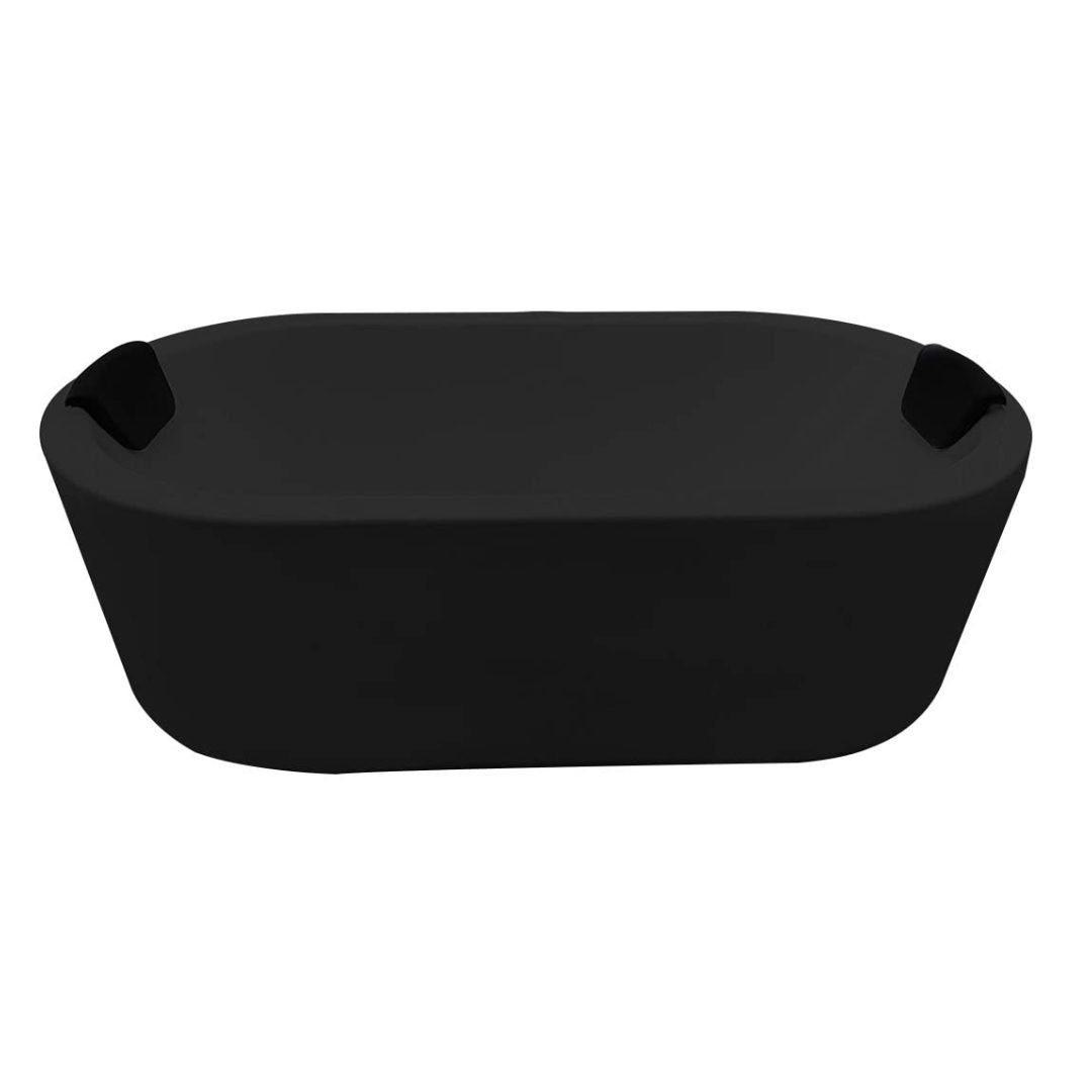 MADONNA Atlantis 5.5 Feet Acrylic Freestanding Oval-Shaped Bathtub with Full-Round Seamless Panel – Black