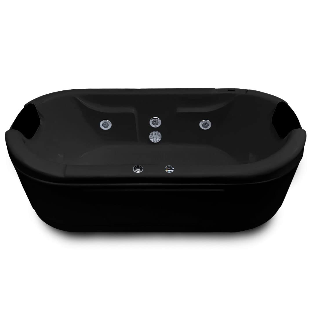 MADONNA Intimate 6 Feet Acrylic Jacuzzi Oval-Shaped Bathtub – Black