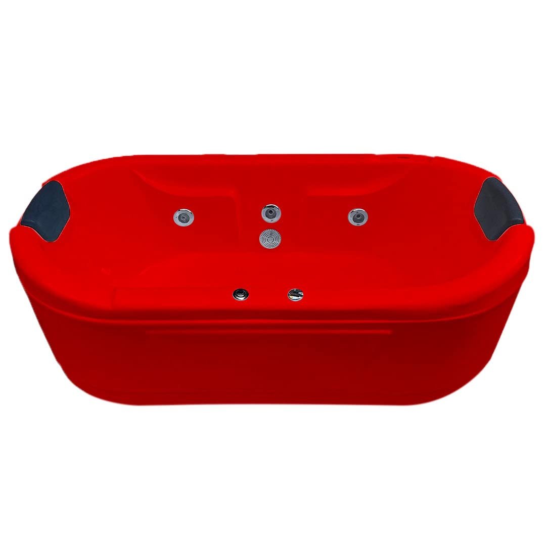 MADONNA Intimate 6 Feet Acrylic Jacuzzi Oval-Shaped Bathtub – Red