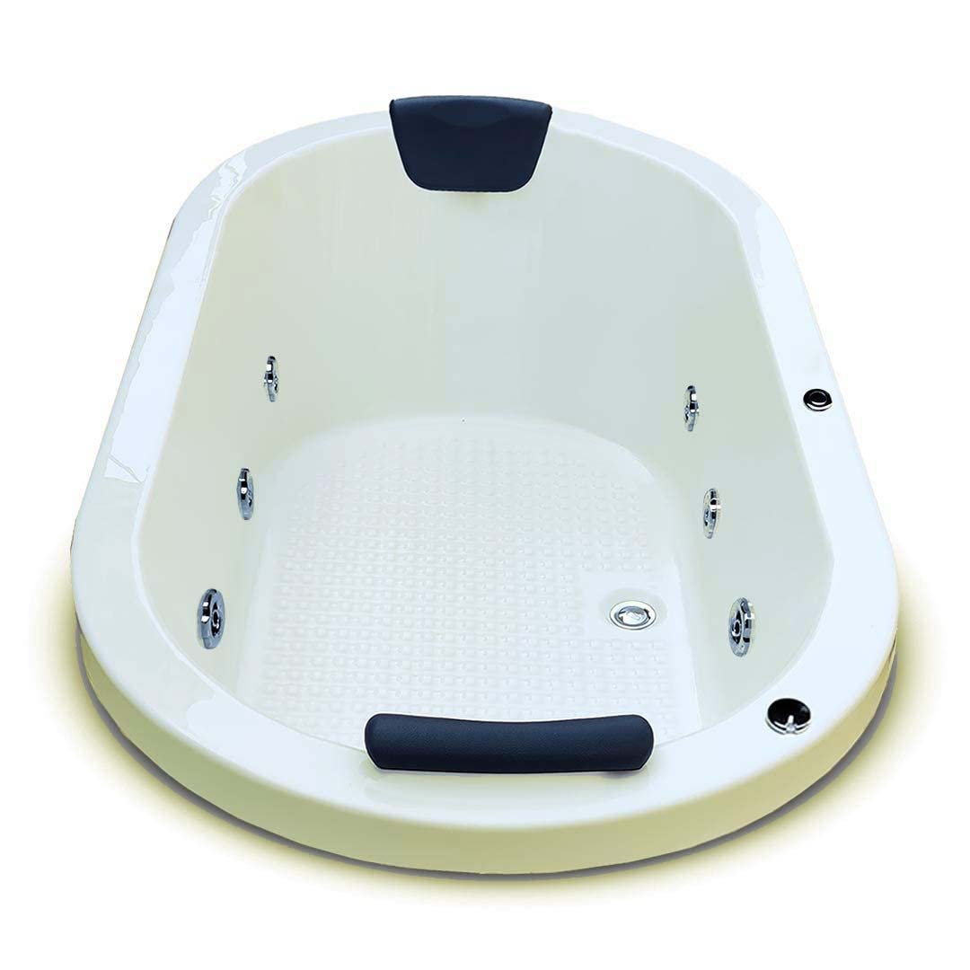 MADONNA Penguin 5.5 Feet Acrylic Oval-Shaped Drop-In Jacuzzi Bathtub – Ivory